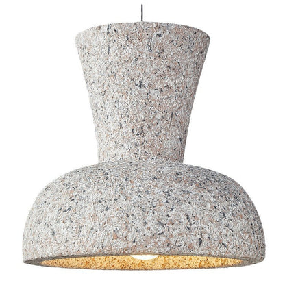 Traditional Japanese Wabi Sabi Geometric Bell Shade 1-Light Pendant Light For Living Room