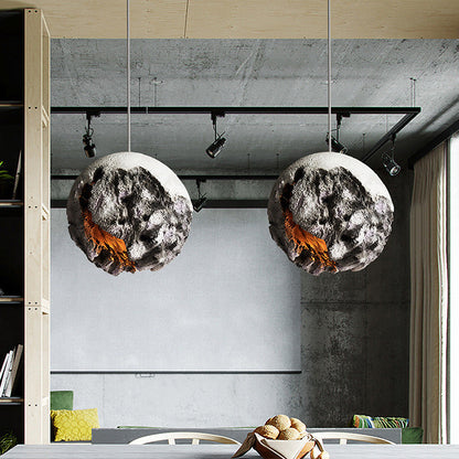 Contemporary Creative Irregular Planet Polystyrene 1-Light Pendant Light For Dining Room