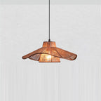 Traditional Japanese Hemp Rope Weaving Straw Hat 1-light Pendant Light for Dining Room