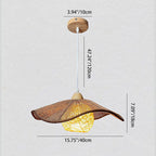Traditional Japanese Arc Hemp Rope Weaving Solid Wood 1-Light Pendant Light For Dining Room