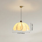 Traditional French Petal Fabric Shade Hardware 1-Light Pendant Light For Dining Room