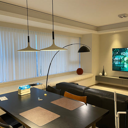 Contemporary Scandinavian Iron Cement Round LED Pendant Light For Dining Room