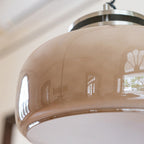 Contemporary Nordic Glass Round Shade Hardware 1-Light Pendant Light For Living Room