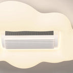 Lumendat Contemporary Creative Cartoon Airplane Cloud PE Shade LED Kids Flush Mount Ceiling Invisible Bladeless Fan Light For Bedroom Lumendat