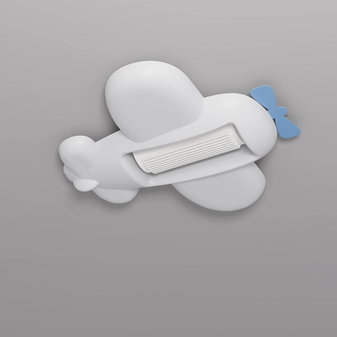 Lumendat Contemporary Creative Cartoon Airplane Cloud PE Shade LED Kids Flush Mount Ceiling Invisible Bladeless Fan Light For Bedroom Lumendat