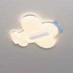 Lumendat Contemporary Creative Cartoon Airplane Cloud PE Shade LED Kids Flush Mount Ceiling Invisible Bladeless Fan Light For Bedroom Lumendat