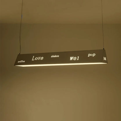 Contemporary Simplicity Iron Long Strip LED Island Light Pendant Light For Dining Room