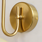 Traditional French Antique Brass Gooseneck Ceramic Pleated Shade 1-Light Wall Sconce Lamp For Bedroom