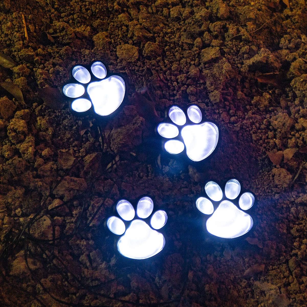 Contemporary Creative Animal Dog Paw Print LED Solar Outdoor Lawn Landscape Light For Garden Lumendat