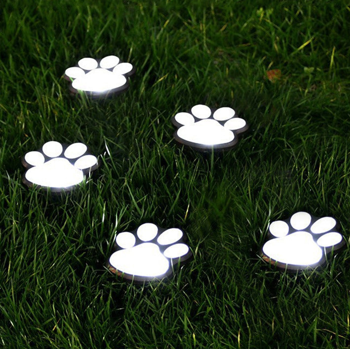 Contemporary Creative Animal Dog Paw Print LED Solar Outdoor Lawn Landscape Light For Garden Lumendat