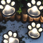 Contemporary Creative Animal Dog Paw Print LED Solar Outdoor Lawn Landscape Light For Garden Lumendat