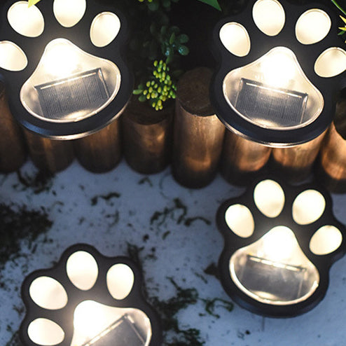 Contemporary Creative Animal Dog Paw Print LED Solar Outdoor Lawn Landscape Light For Garden Lumendat