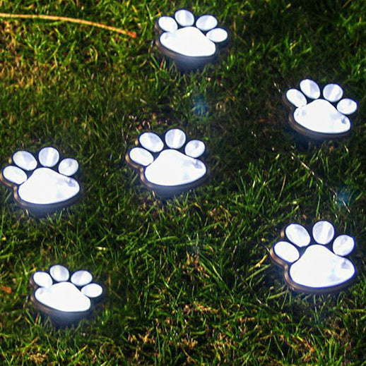 Contemporary Creative Animal Dog Paw Print LED Solar Outdoor Lawn Landscape Light For Garden Lumendat