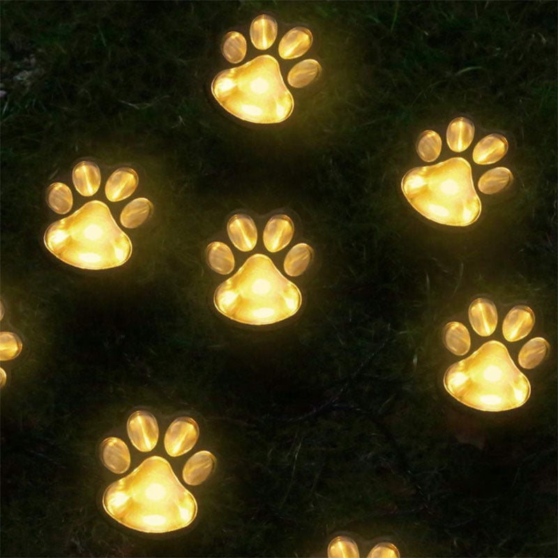 Contemporary Creative Animal Dog Paw Print LED Solar Outdoor Lawn Landscape Light For Garden Lumendat