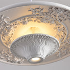 Traditional French Stainless Steel Resin Flying Saucer LED Pendant Light For Living Room