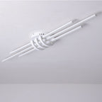 Contemporary Simplicity Aluminum Long Strip PVC Shade LED Flush Mount Ceiling Light For Bedroom