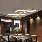 Modern Minimalist Spiral Aluminum Strip Acrylic LED Pendant Light Island Light for Living Room BulbSquare