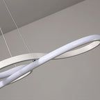 Modern Minimalist Spiral Aluminum Strip Acrylic LED Pendant Light Island Light for Living Room BulbSquare