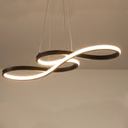 Modern Minimalist Spiral Aluminum Strip Acrylic LED Pendant Light Island Light for Living Room BulbSquare