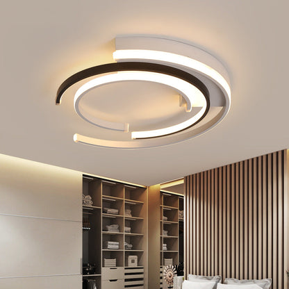 Contemporary Nordic Acrylic Iron Aluminum Round Shade LED Flush Mount Ceiling Light For Bedroom