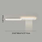 Modern Minimalist Grille Long Strip Acrylic Iron LED Spotlight Flush Mount Ceiling Light For Bedroom