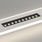 Modern Minimalist Grille Long Strip Acrylic Iron LED Spotlight Flush Mount Ceiling Light For Bedroom