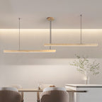 Traditional Vintage Travertine Straight Line Iron LED Island Light Pendant Light for Living Room BulbSquare
