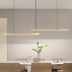 Traditional Vintage Travertine Straight Line Iron LED Island Light Pendant Light for Living Room BulbSquare