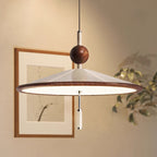 Traditional Japanese Iron Aluminum Conical LED Pendant Light For Living Room