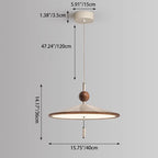 Traditional Japanese Iron Aluminum Conical LED Pendant Light For Living Room