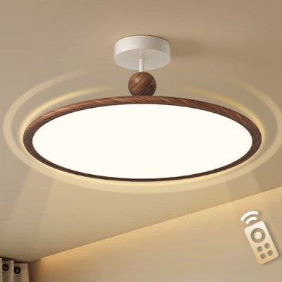 Traditional Japanese Iron Aluminum Conical LED Semi-Flush Mount Ceiling Light For Living Room