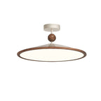 Traditional Japanese Iron Aluminum Conical LED Semi-Flush Mount Ceiling Light For Living Room