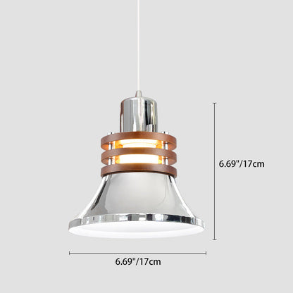 Contemporary Retro Trumpet Iron Shade 1-Light Pendant Light For Living Room