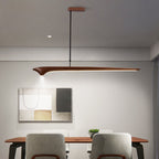 Traditional Chinese Straight Line Acrylic Wood Grain LED Island Light Pendant Light For Living Room