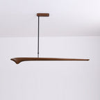 Traditional Chinese Straight Line Acrylic Wood Grain LED Island Light Pendant Light For Living Room