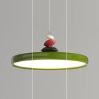 Contemporary Scandinavian Aluminum Iron Round LED Pendant Light For Living Room