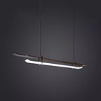 Traditional Chinese Hardware Acrylic Long Strip LED Island Light Pendant Light For Living Room