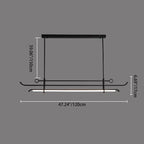 Traditional Chinese Hardware Acrylic Long Strip LED Island Light Pendant Light For Living Room