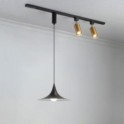 Contemporary Nordic Aluminum Iron Rattan Round Shade 3-Light Spotlight Pendant Light Track Light For Living Room