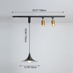 Contemporary Nordic Aluminum Iron Rattan Round Shade 3-Light Spotlight Pendant Light Track Light For Living Room