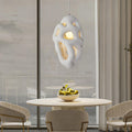 Traditional Japanese Polystyrene Irregular Ellipse Porous Design 1-Light Pendant Light For Living Room