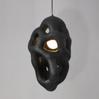 Traditional Japanese Polystyrene Irregular Ellipse Porous Design 1-Light Pendant Light For Living Room