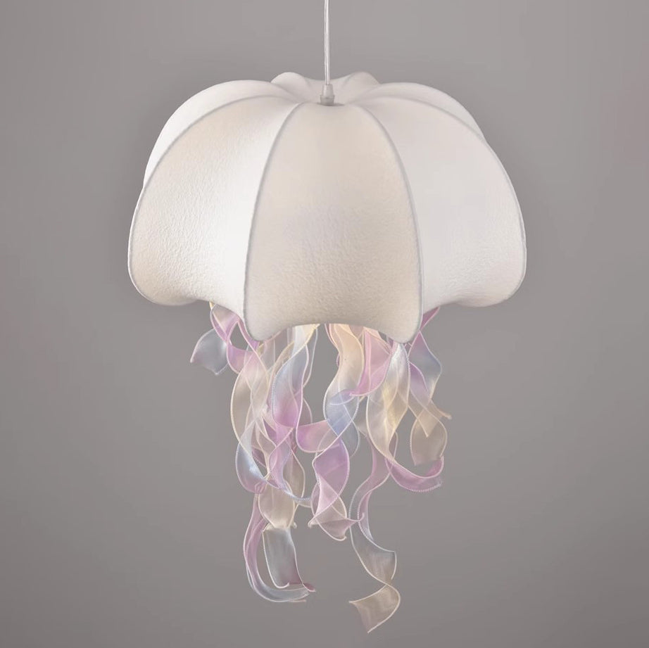 Contemporary Creative Fabric Jellyfish Flowing Ribbon 1-light Pendant Light for Living Room BulbSquare
