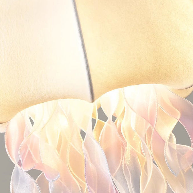 Contemporary Creative Fabric Jellyfish Flowing Ribbon 1-light Pendant Light for Living Room BulbSquare