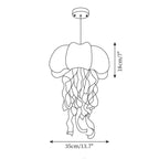 Contemporary Creative Fabric Jellyfish Flowing Ribbon 1-light Pendant Light for Living Room BulbSquare