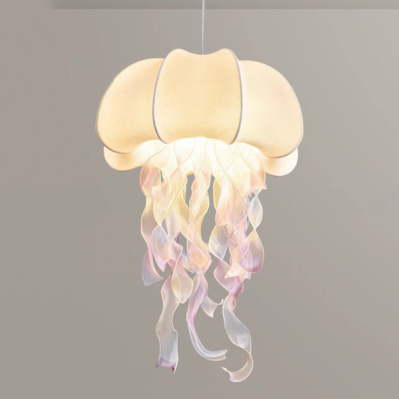 Contemporary Creative Fabric Jellyfish Flowing Ribbon 1-light Pendant Light for Living Room BulbSquare