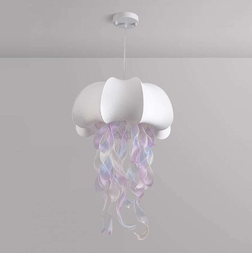 Contemporary Creative Fabric Jellyfish Flowing Ribbon 1-light Pendant Light for Living Room BulbSquare