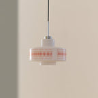 Contemporary Simplicity Patterned Glass Cylinder 1-Light Pendant Light For Living Room