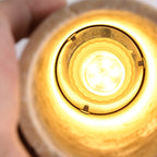 Traditional Japanese Yellow Travertine Strip Solid Wood 1-Light Pendant Light For Living Room