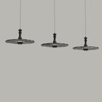 Modern Minimalist Water Ripple Disc Aluminum Glass LED Pendant Light For Living Room